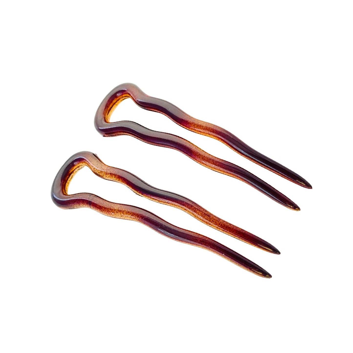 Parcelona French Mystic Medium 3" Cellulose Chignon U Shaped Hair Pins(Set of 2)