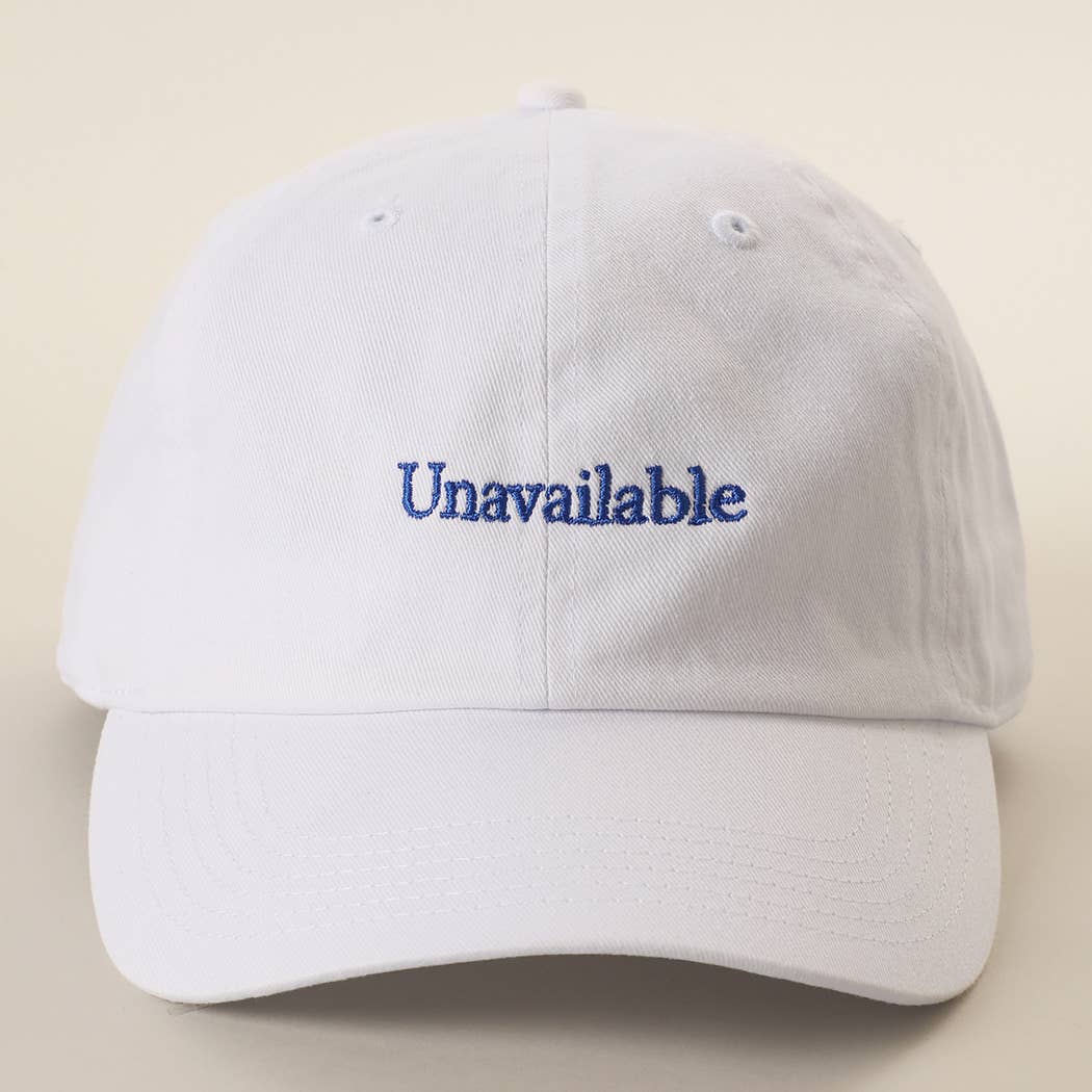 Unavailable Embroidered Cotton Baseball Cap