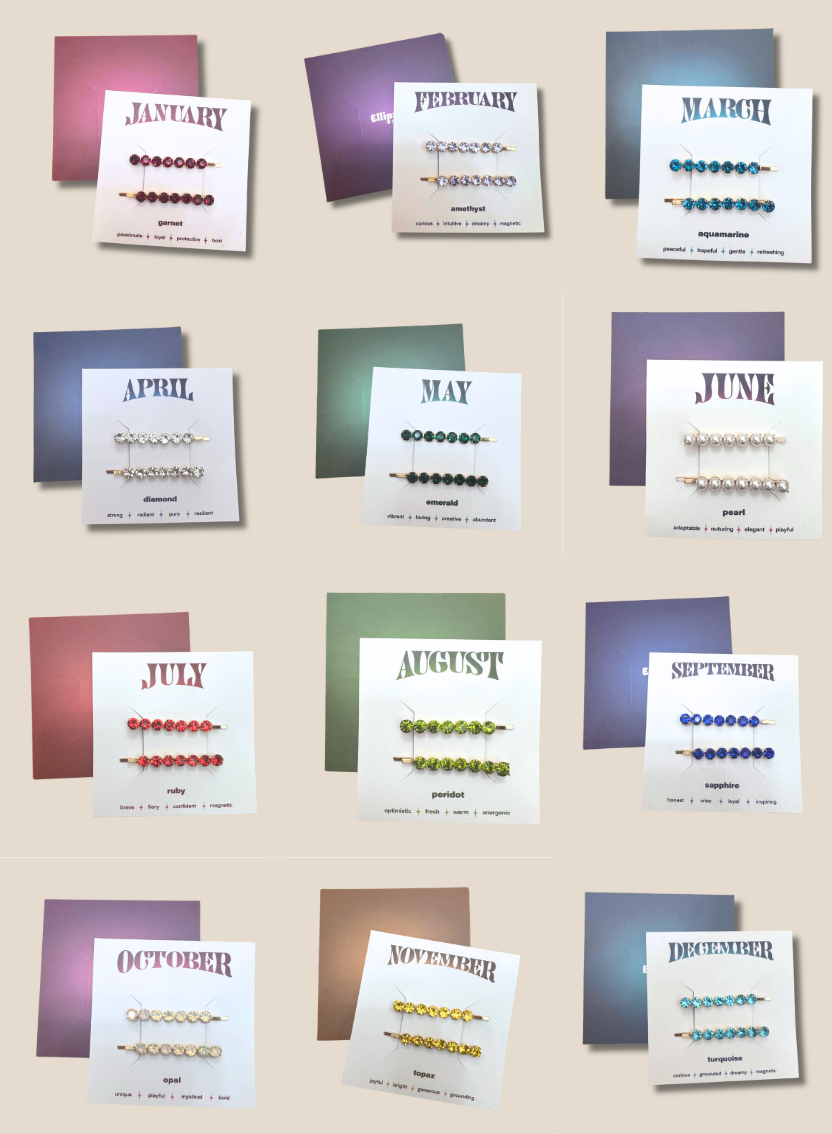 January Birthstone Hair Pins