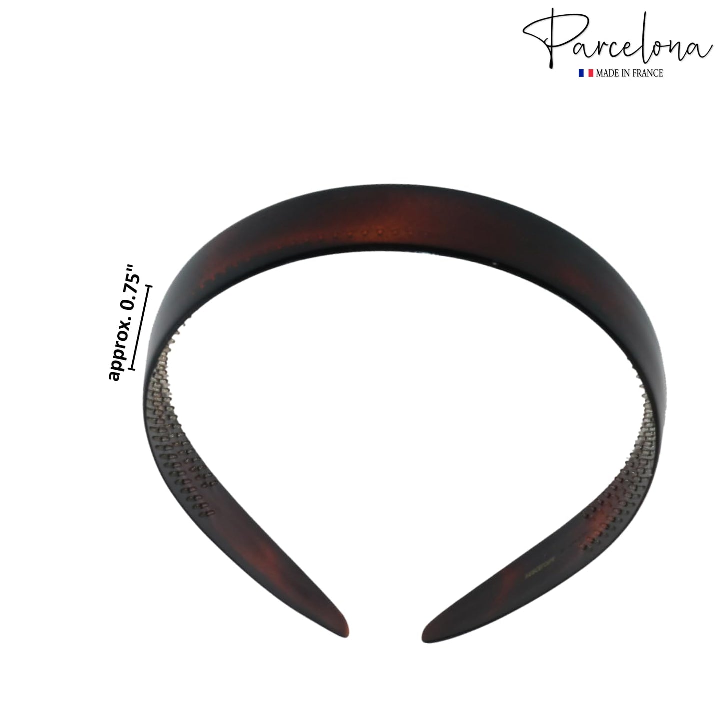 Parcelona French Wide Shell and Black Cellulose Hair Headbands for Women(2 Pcs)