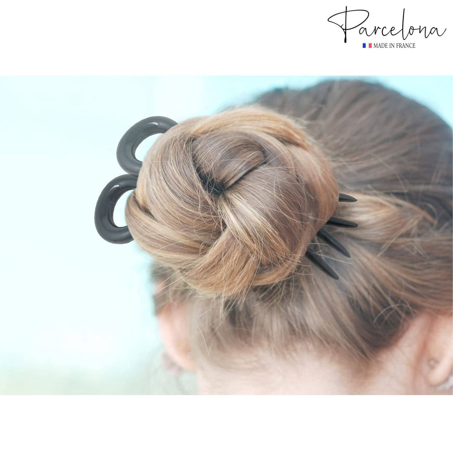 Parcelona French Mystic Medium 3" Cellulose Chignon U Shaped Hair Pins(Set of 2)
