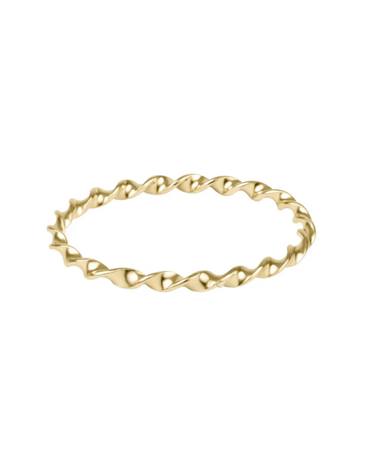 Classic Gold Twisted Thin Band Ring