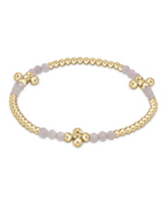 Signature Cross Gold Bliss Pattern 2.5mm Bead Bracelet Moonstone