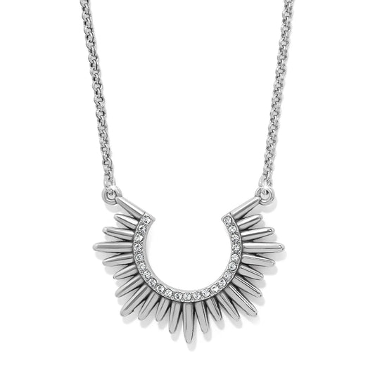 Solara Crescent Necklace - Silver