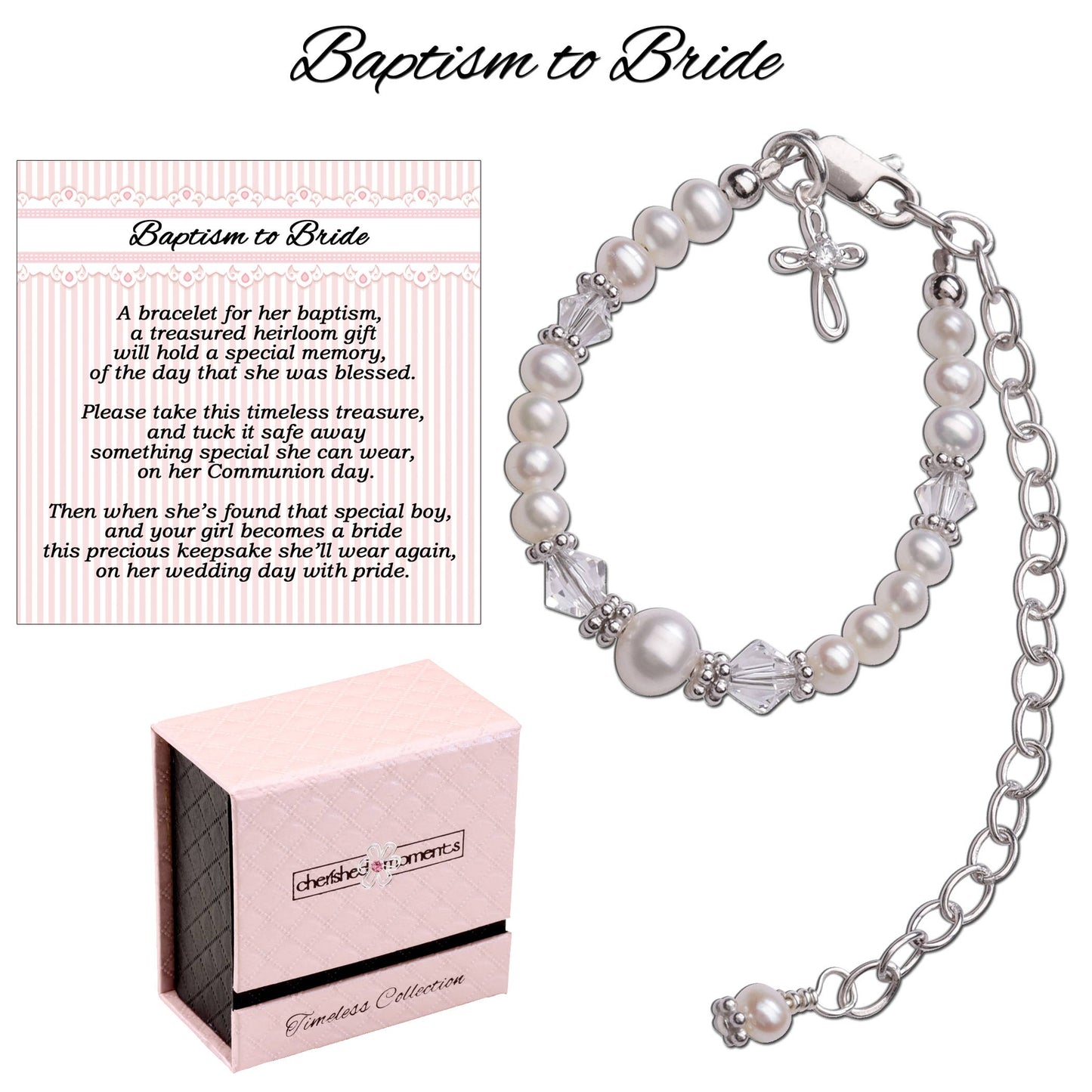Baptism to Bride™  Baby Cross Bracelet Gift for Baby Girl