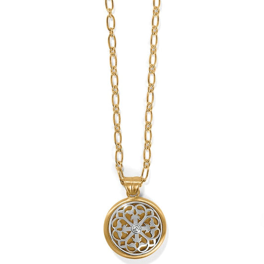 Ferrara Two Tone Large Pendant Necklace