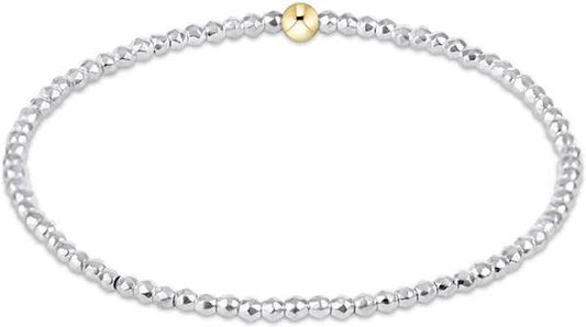 Silver Faceted Hematite 2mm Bead Bracelet