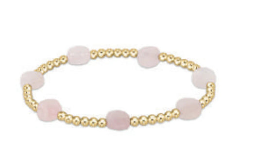 Admire Gold 3mm Bead Bracelet- Pink Opal