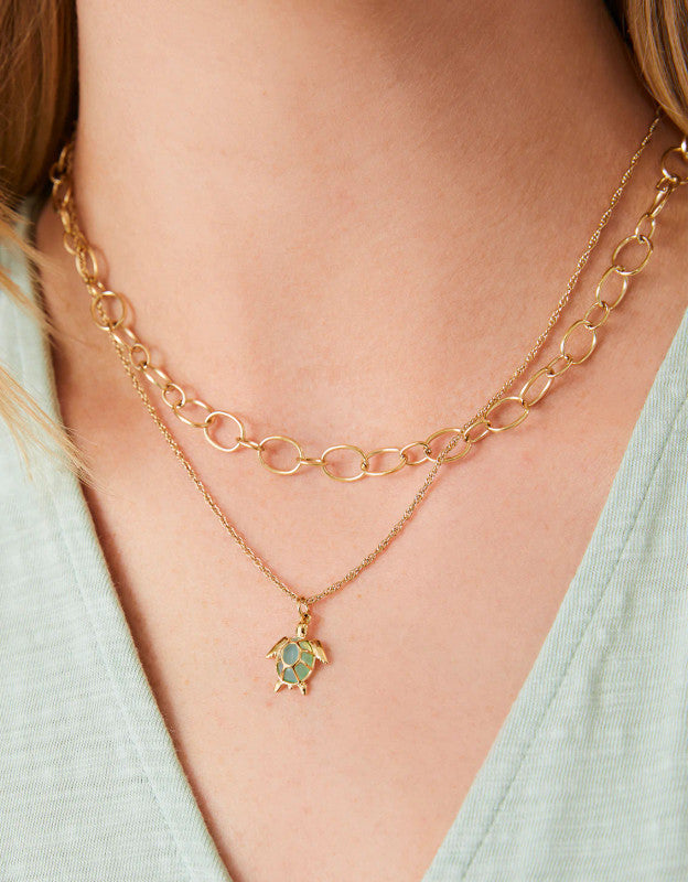 Hilton Head Sea Seafoam Turtle Necklace