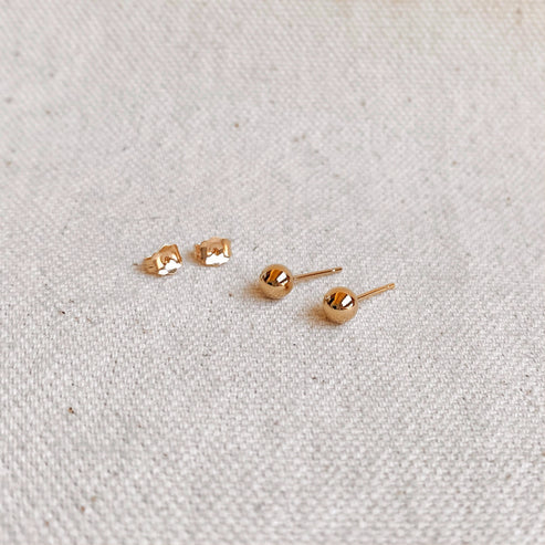 14k Gold Filled 5.0mm Ball Stud Earrings