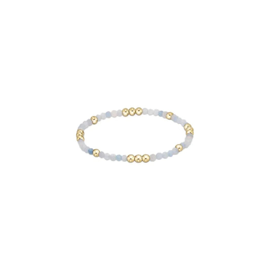 Worthy Pattern 3mm Bead Bracelet- Aquamarine