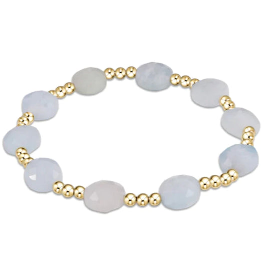 Admire Gold 3mm Bead Bracelet-Aquamarine