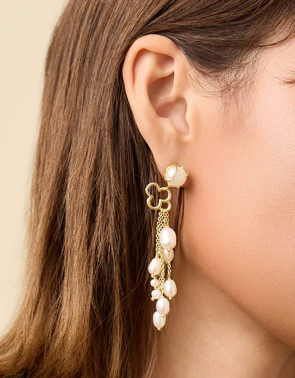 Pearl Party Tassel Earrings Pearl