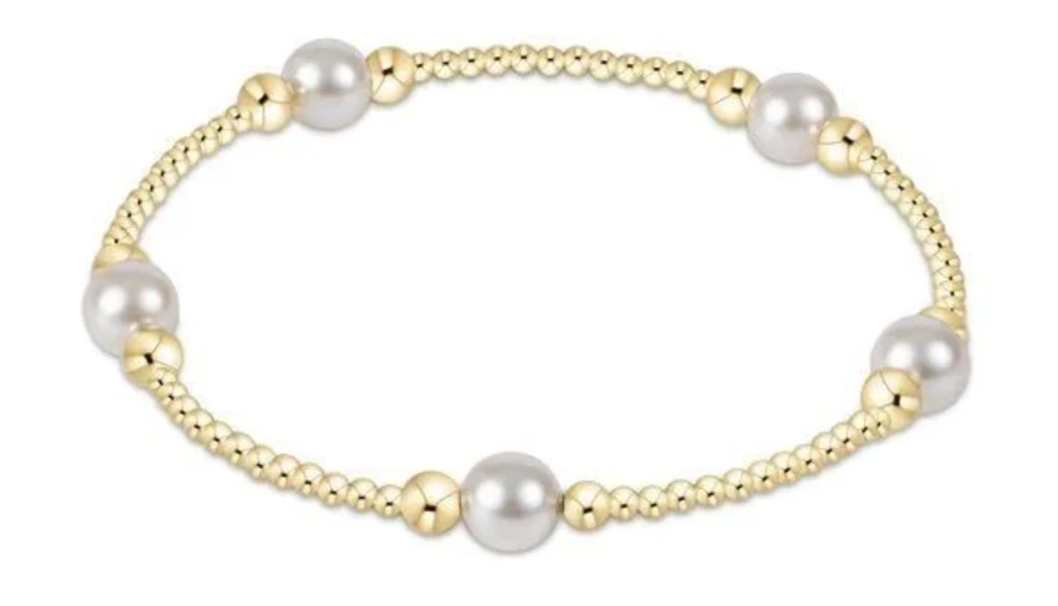 Purpose Pearl 6mm Bead Bracelet - Gold
