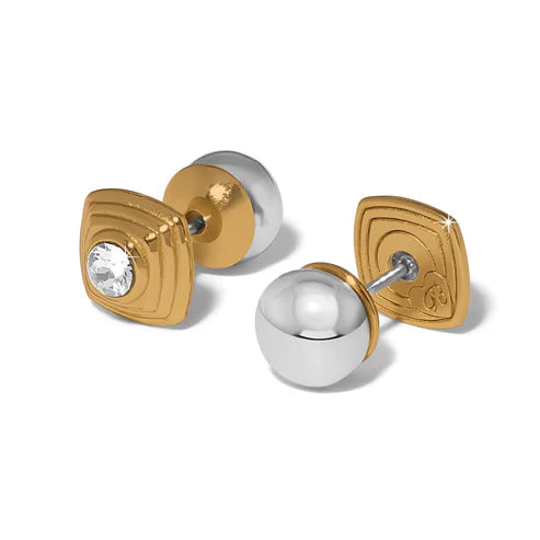 Meridian Etage II Square Post Earrings- Gold
