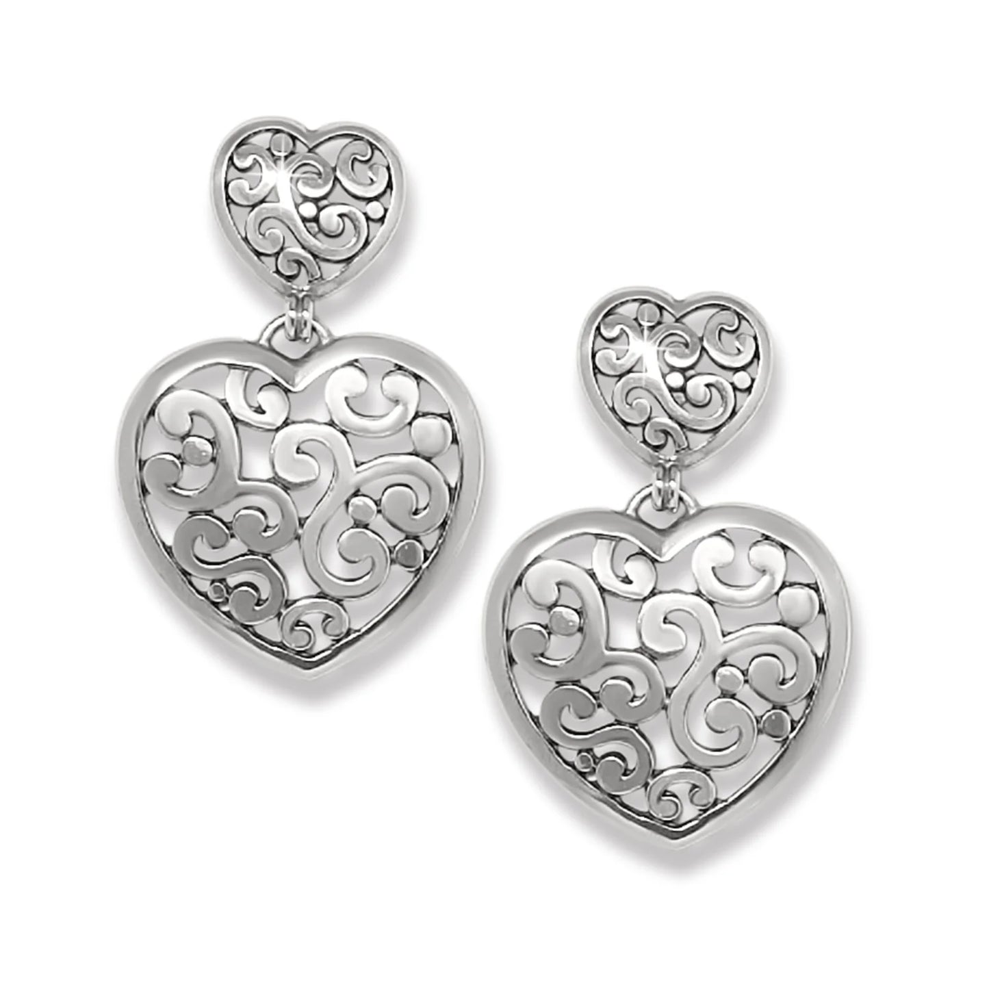 CONTEMPO HEART DOUBLE POST DROP EARRING