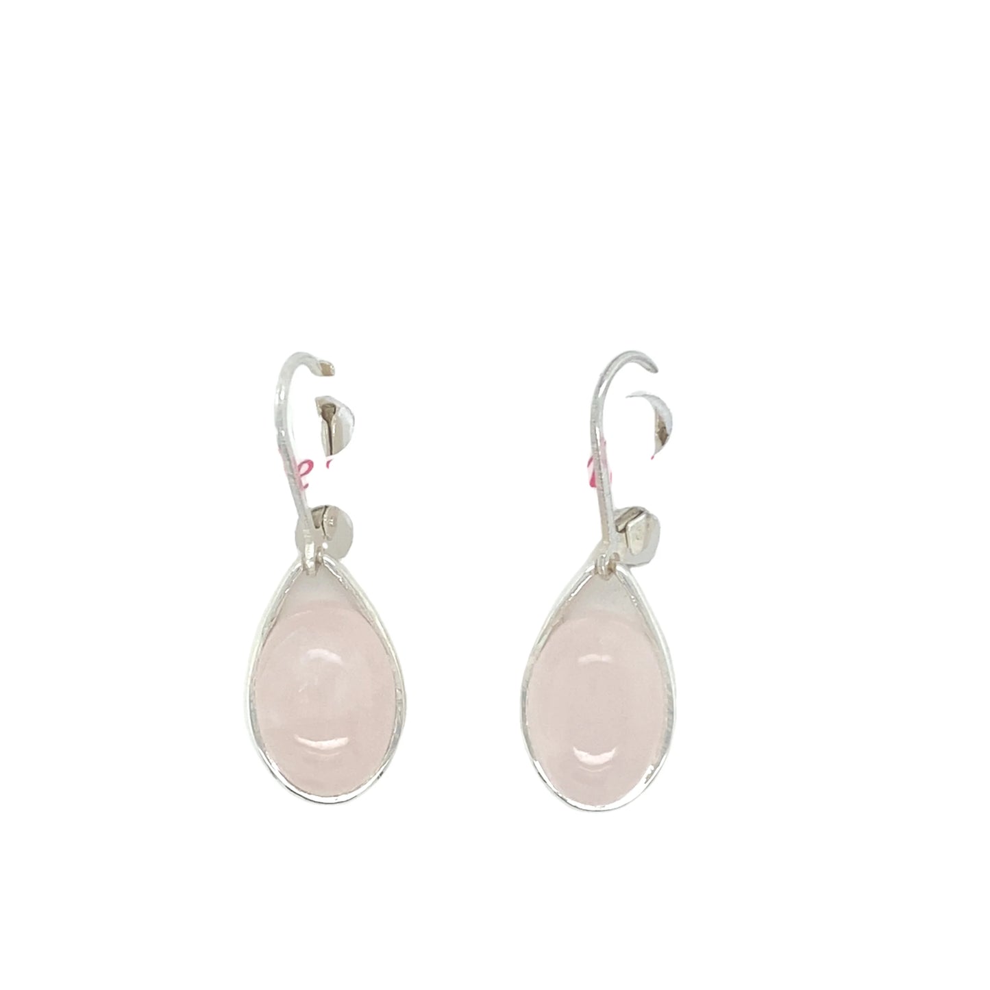 SE3234 Rose Quartz Oval Oyster Earrings