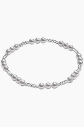 Classic Sterling Joy 4mmClassic Joy Pattern Sterling 4MM Bead Bracelet - Pearl