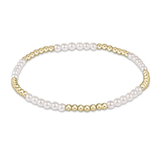 Classic Blissful Pattern 2.5mm Bracelet 3mm Pearl