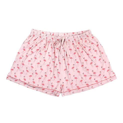 Fancy Flamingos Womens Bamboo Pajama Shorts