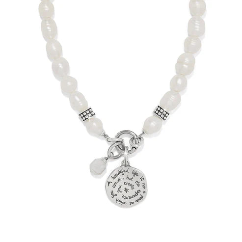 Token Charm Pearl Necklace