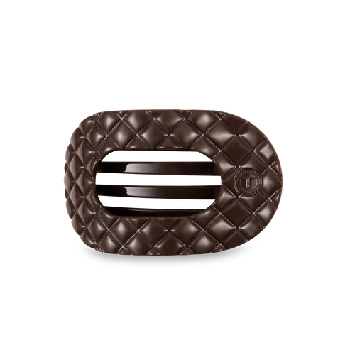 Truly Taupe Quilted Flat Round Hair Clip