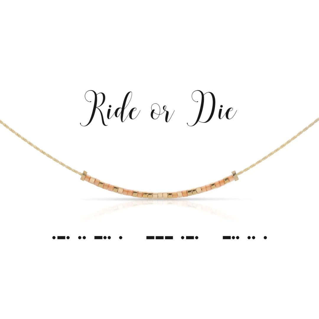 Morse Code Necklace Ride or Die
