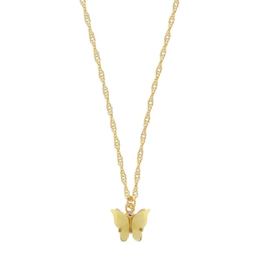Yellow Butterfly Gold Necklace