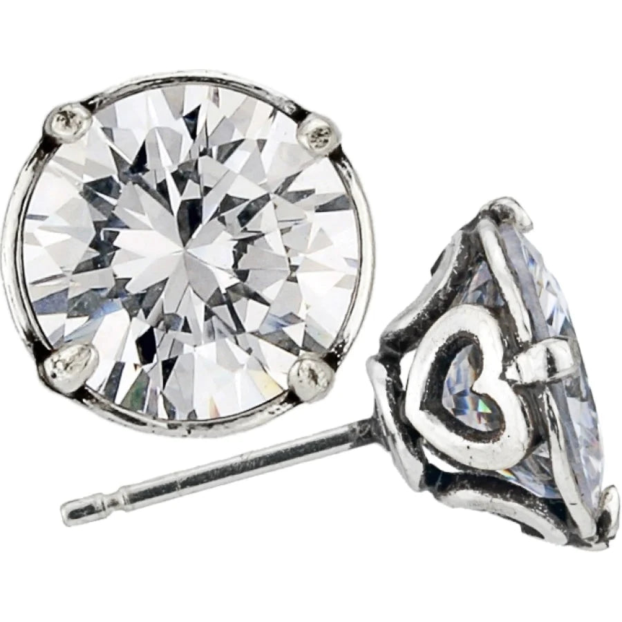 Silver/CZ Brilliance 10mm Post Earrings