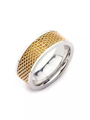 Twotone mesh mens Ring 9