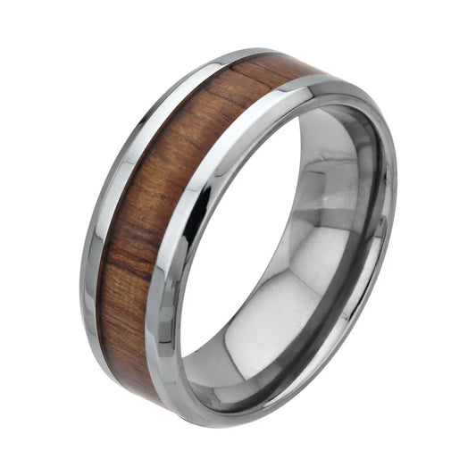 inox Titanium and Wood Ring 13