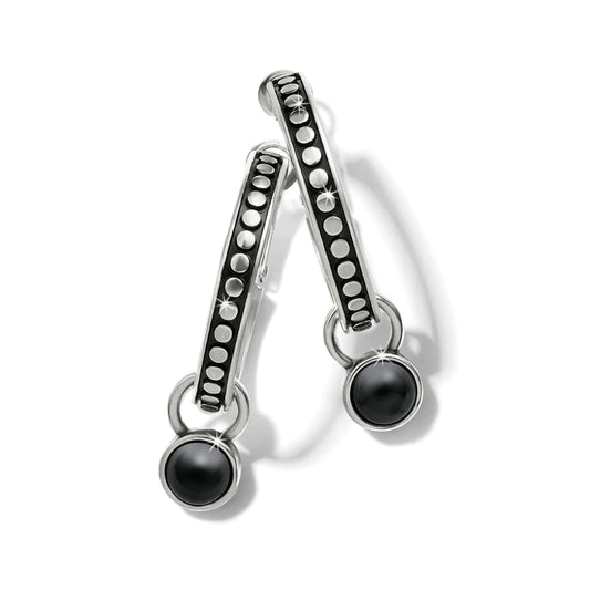 Pebble Dot Onyx Reverse Hoop Earring